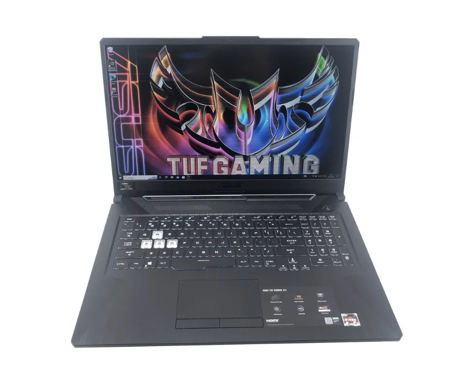 Ігровий ноутбук Asus TUF Gaming A17 з увімкненим екраном