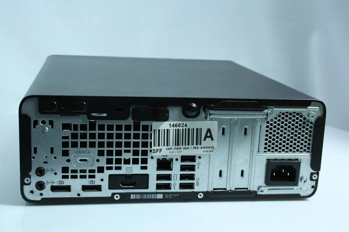 Задня панель HP EliteDesk 705 G4: два DisplayPort, HDMI, мережевий роз'єм, шість USB