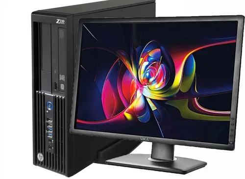 Комплект компьютер HP WorkStation Z230 SFF Intel® Core™ i5 4430s 2700Mhz 6Mb (4 gen) / 8 Gb / SSD 120 Gb + монитор 24 Dell U2412M