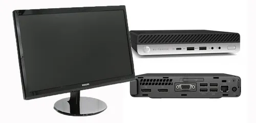 Комплект компьютер HP EliteDesk 800 G3 Tiny Intel® Core™ i5 6500 3200MHz 6MB (6 gen) / 16 Gb / SSD 240 Gb + монитор 24 Philips 246V5LDSB/00