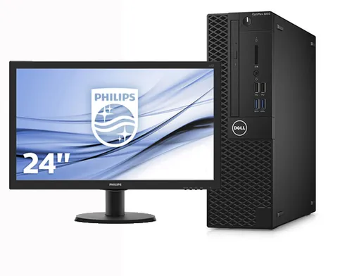 Комплект компьютер Dell OptiPlex 3050 SFF Intel® Core™ i7 7400 3500MHz 6MB (7 gen) / 16 Gb / 500 Gb + монитор 24 Philips 246V5LDSB/00