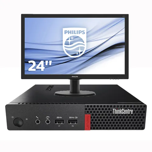 Комплект компьютер Lenovo Thinkcentre M710q Tiny Nettop Intel® Core™ i5 6500 3200MHz 6MB (6 gen) / 32 Gb / 1Tb + монитор 24 Philips 246V5LDSB/00