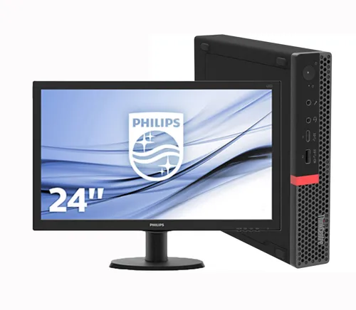 Комплект компьютер Lenovo Thinkcentre M720q Tiny Nettop [ТИППРОЦЕССОРА] 8400T 3300MHz 9MB (8 gen) / [ПАМЯТЬ] / [ЖЕСТКИЙДИСК] + монитор [ДИАГАНАЛЬМОНИТОРА] [МОНИТОР]