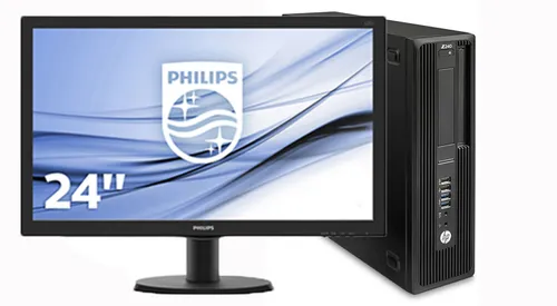Комплект компьютер HP WorkStation Z240 SFF [ТИППРОЦЕССОРА] 7100 3900MHz 3MB (7 gen) / [ПАМЯТЬ] / [ЖЕСТКИЙДИСК] + монитор [ДИАГАНАЛЬМОНИТОРА] [МОНИТОР]