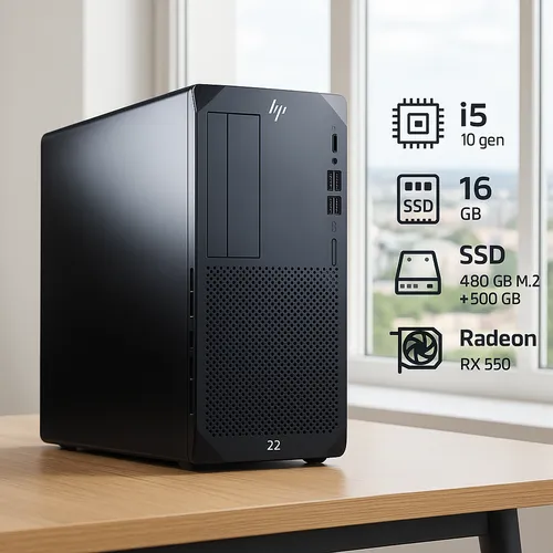 HP Workstation Z2 G5 Intel® Core i5 10400F 2300MHz 12MB (10 gen) 16 Gb SSD 480 Gb M2 Radeon RX 550